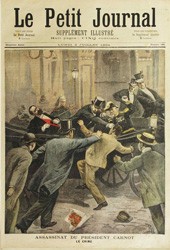 フランスのカルノー大統領の暗殺を伝える新聞